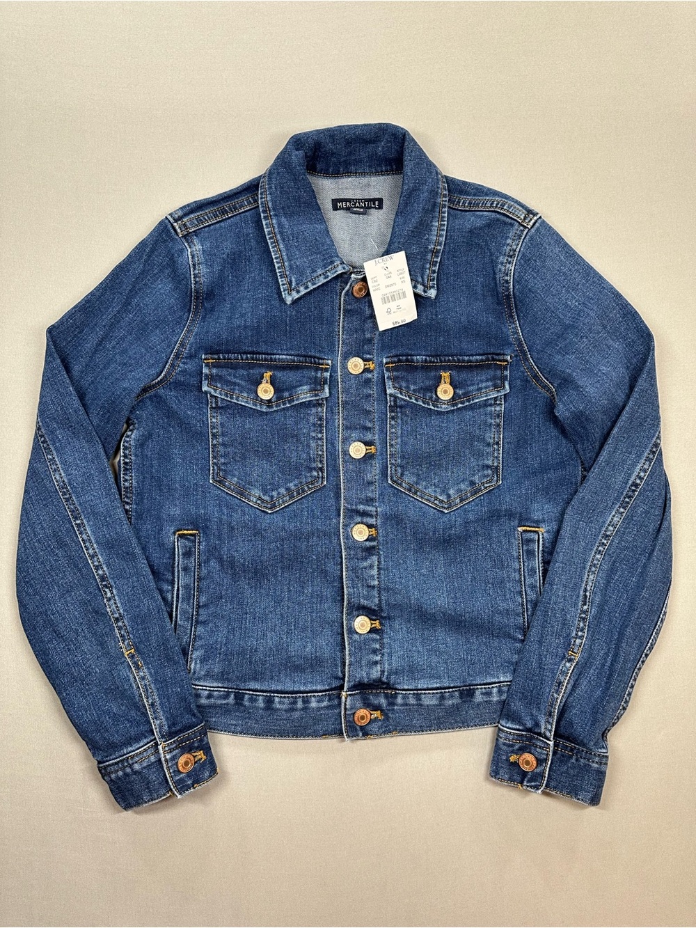 NWT J Crew Mercantile Classic Cropped Denim Trucker Jacket- Women XS